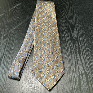 ERMENEGILDO ZEGNA Necktie Geometric Tie - Made in ITALY - 100% Silk